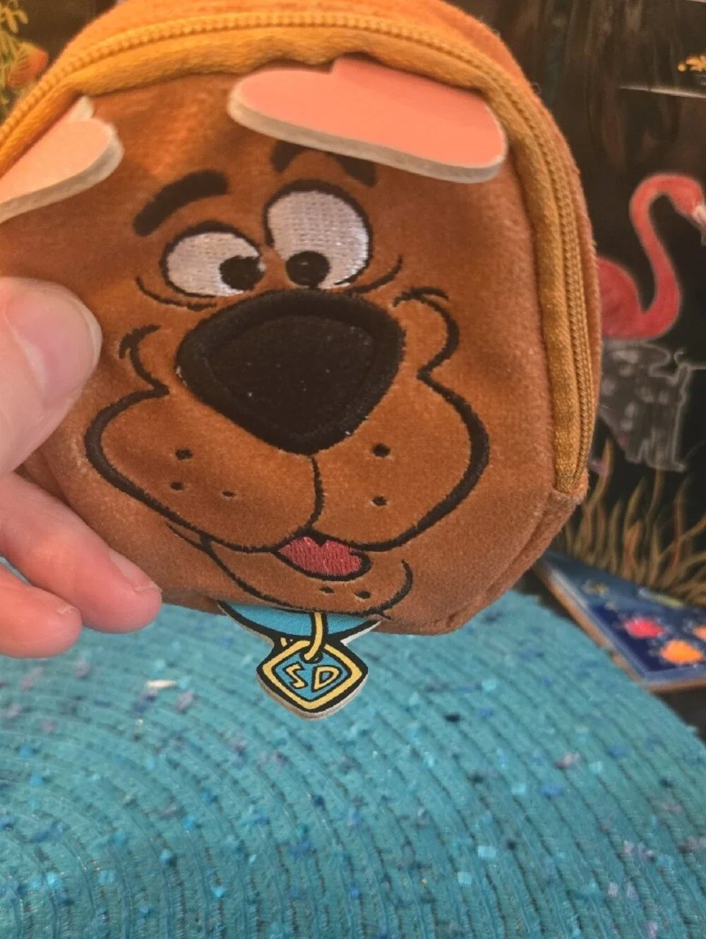 Scooby-Doo Kids Brown Plush Coin Pouch with Zip